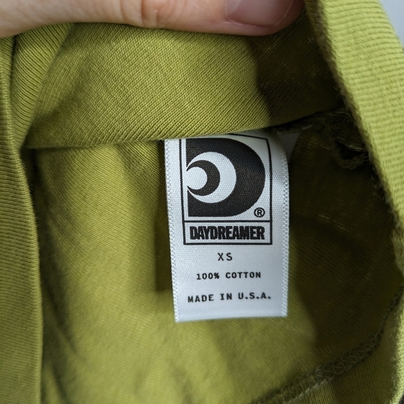 DAYDREAMER Desperado Graphic Shrunken Tee Green NEW Size XS - Picture 6 of 7